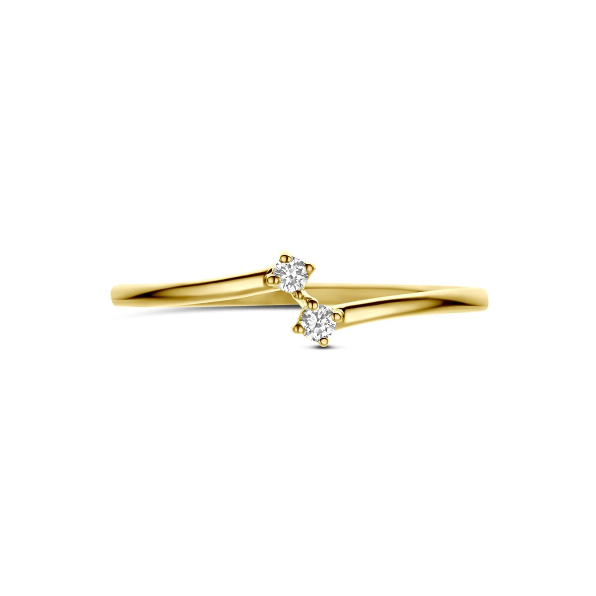 Anillo de oro amarillo de 14k con diamante de 0,05 ct