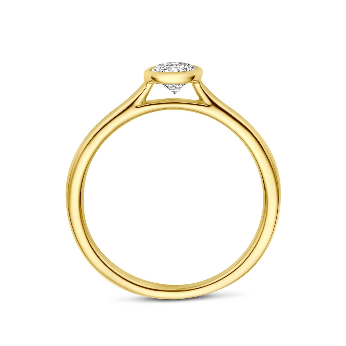 Anillo de oro amarillo de 14k con diamante 0,40 ct solitario