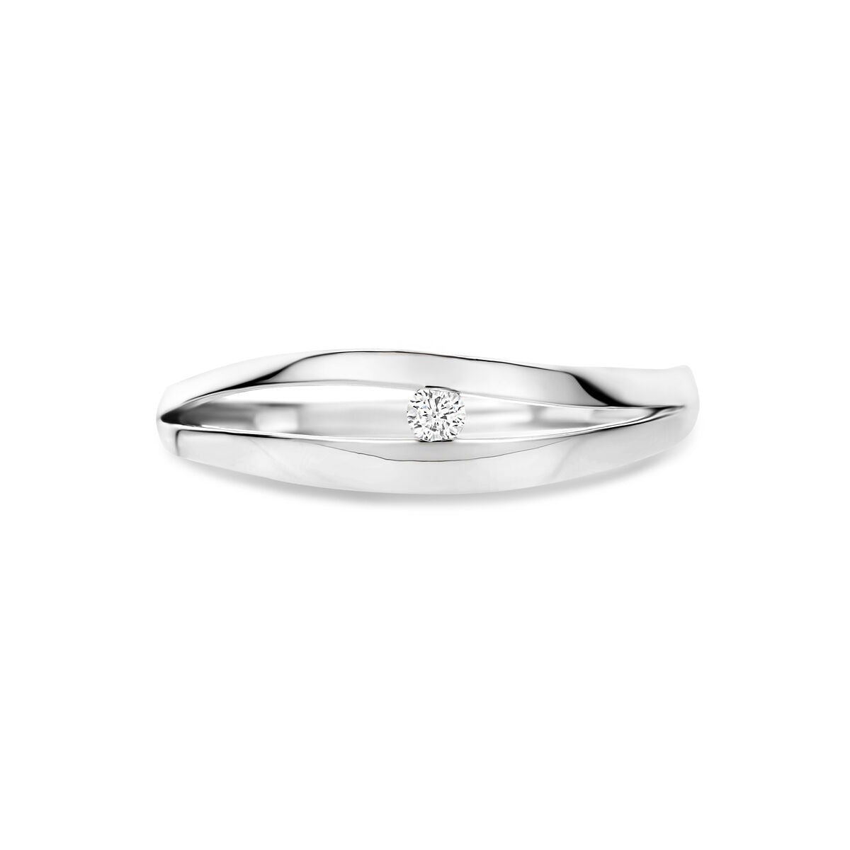 Anillo de plata de mujer con diamante cultivado en laboratorio – 6 mm de ancho