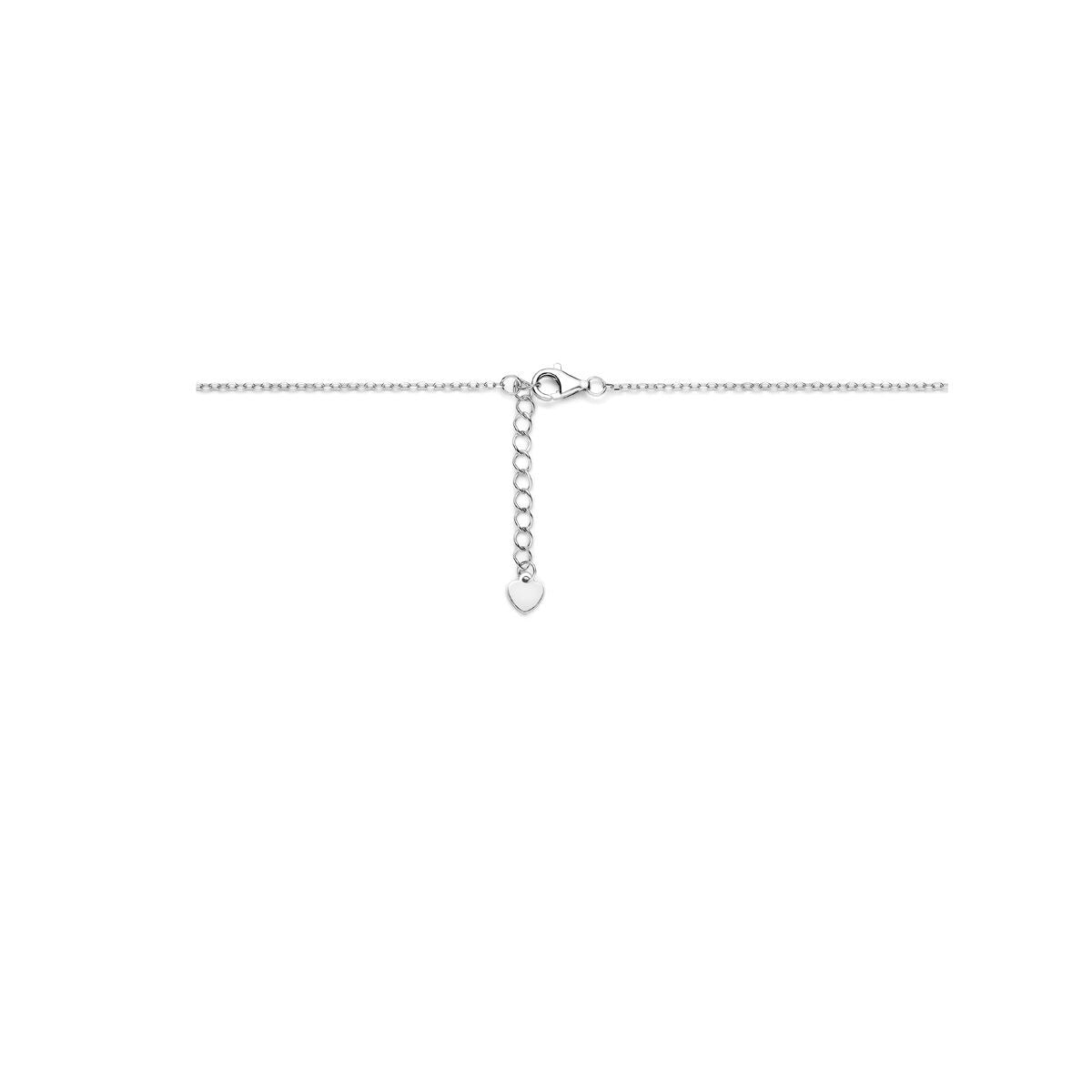 Collar de plata con zafiro y circonita – plata 925 rodiada