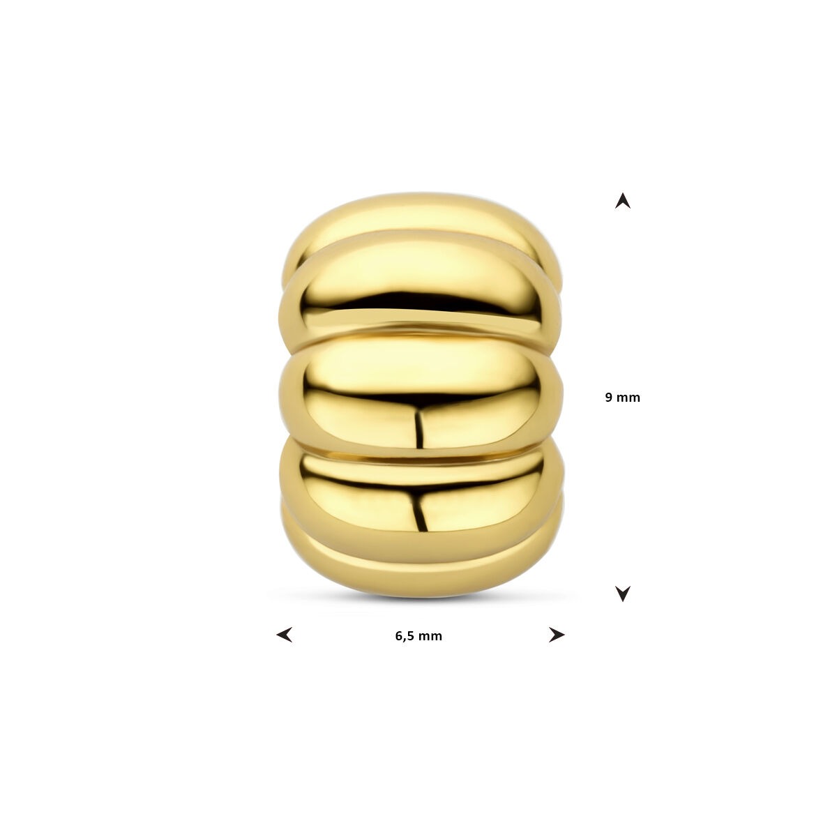 Oro amarillo sobre rondel de plata 925