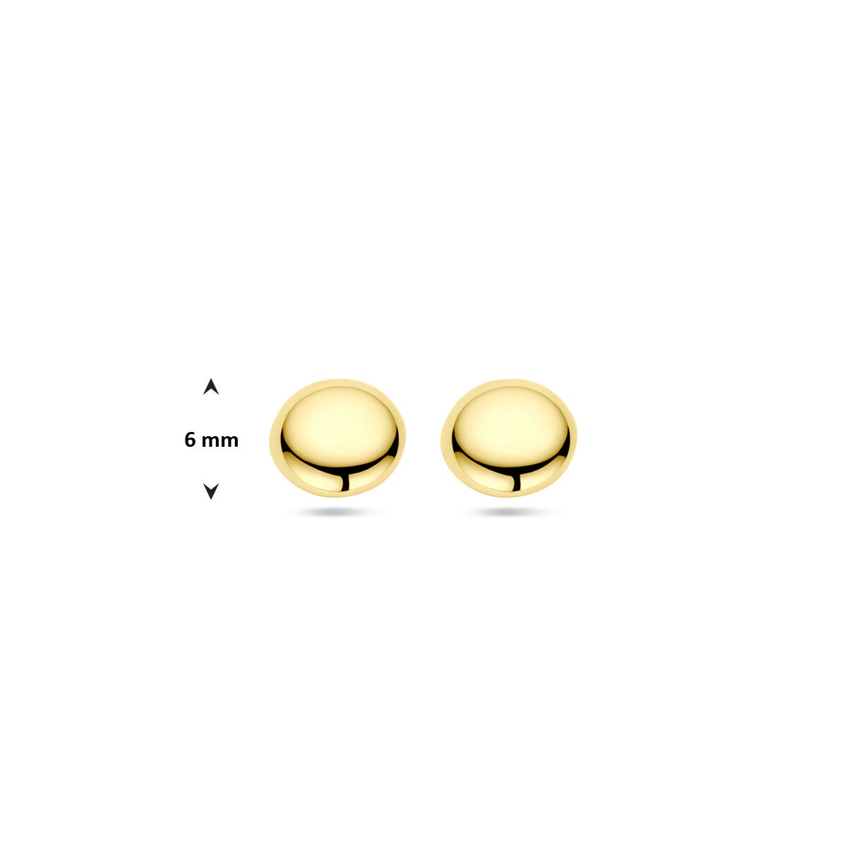 pendientes de botón de oro amarillo 9k media esfera