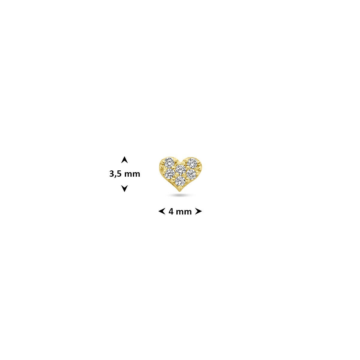piercing de amor en oro amarillo de 9k