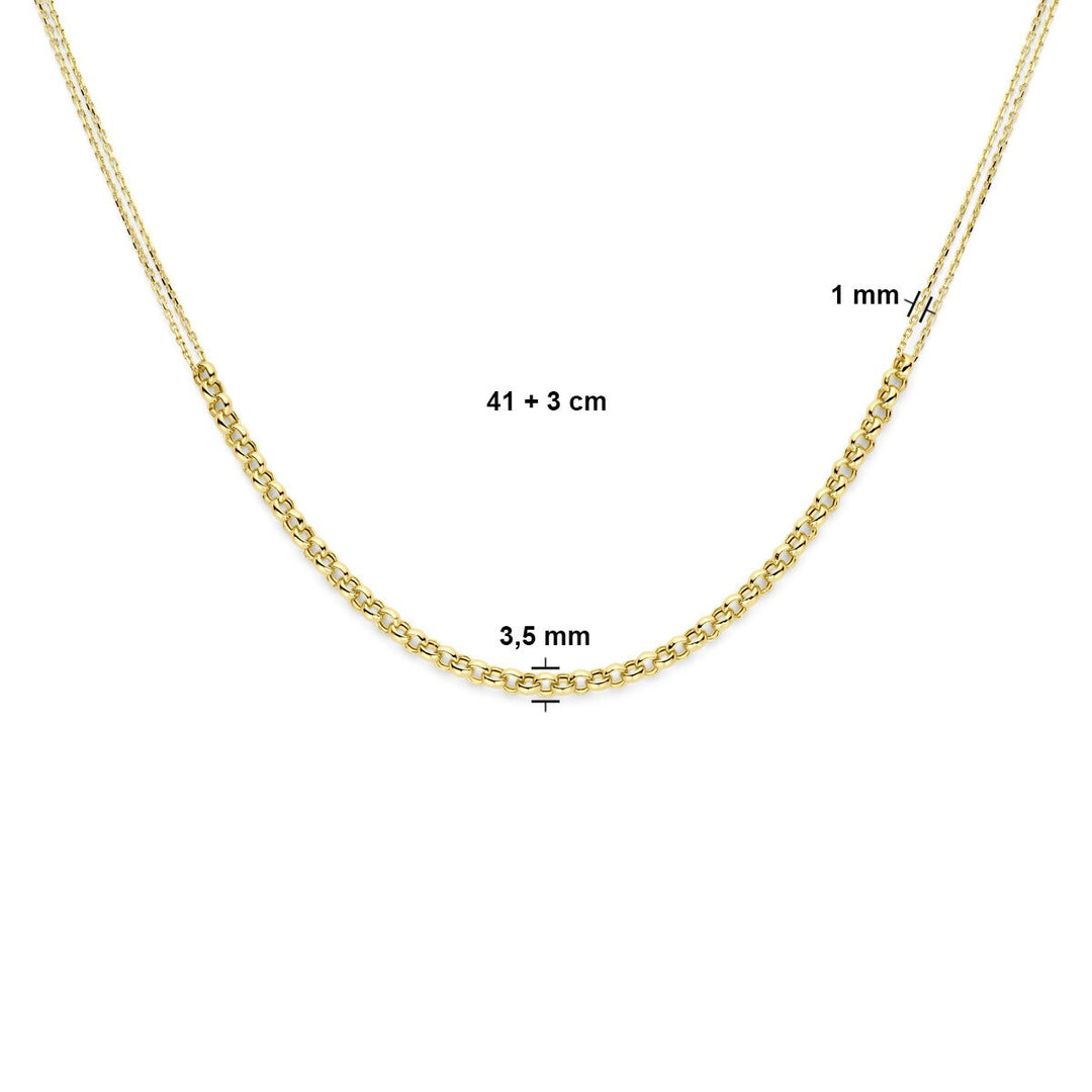 14k Geelgouden Collier – Verstelbaar tot 44cm