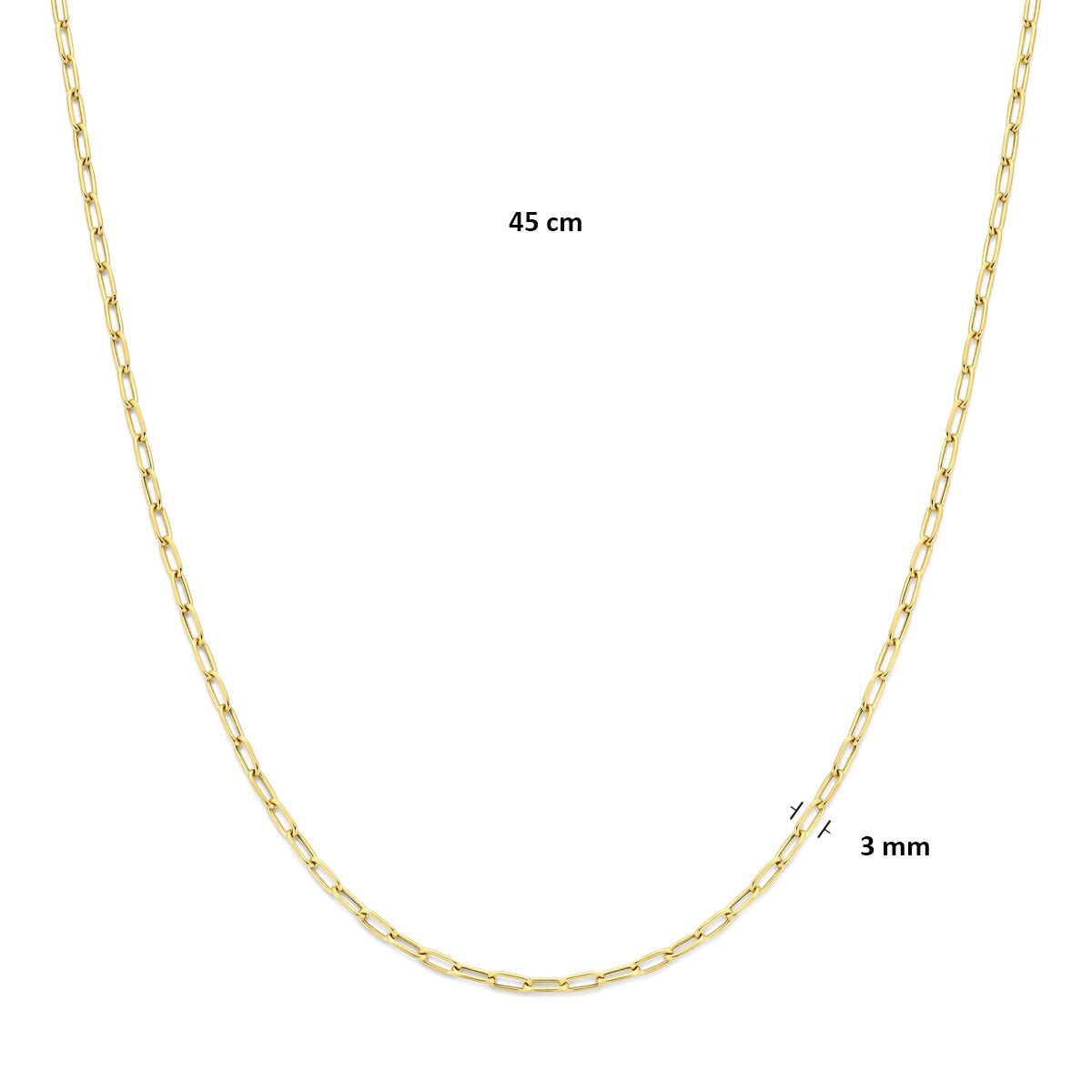 Collar de eslabones en oro amarillo ancla 14k