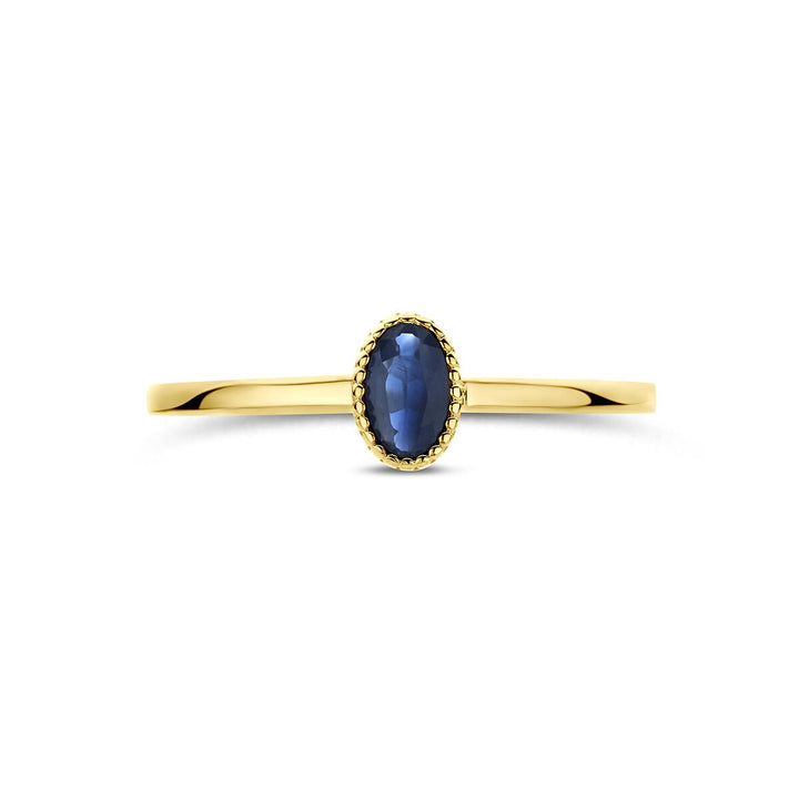 9k Geelgouden ring met saffier