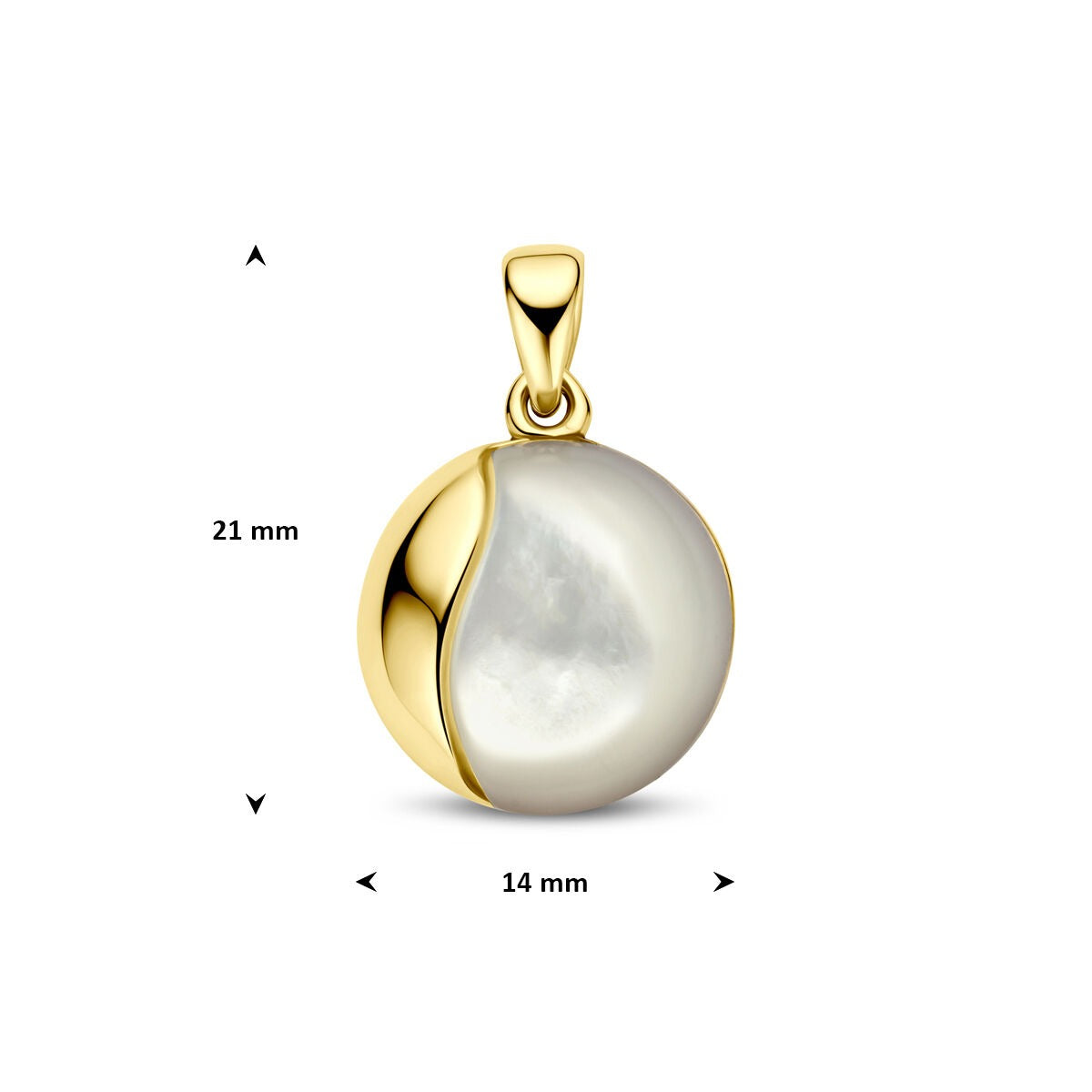 colgante de oro amarillo con nácar 14 mm