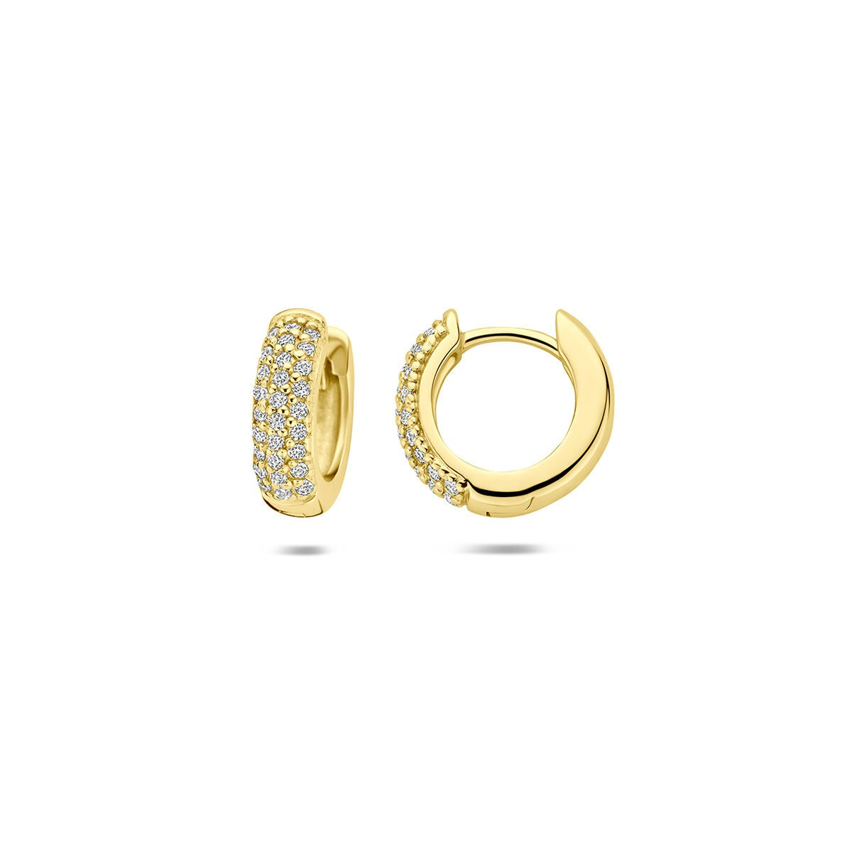 Aros chapados en oro de plata 925 con circonitas