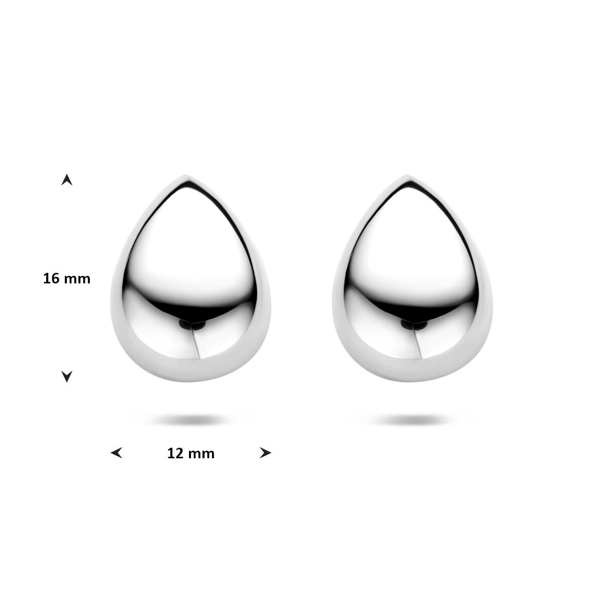 Pendientes de botón de plata en forma de gota – elegancia sencilla