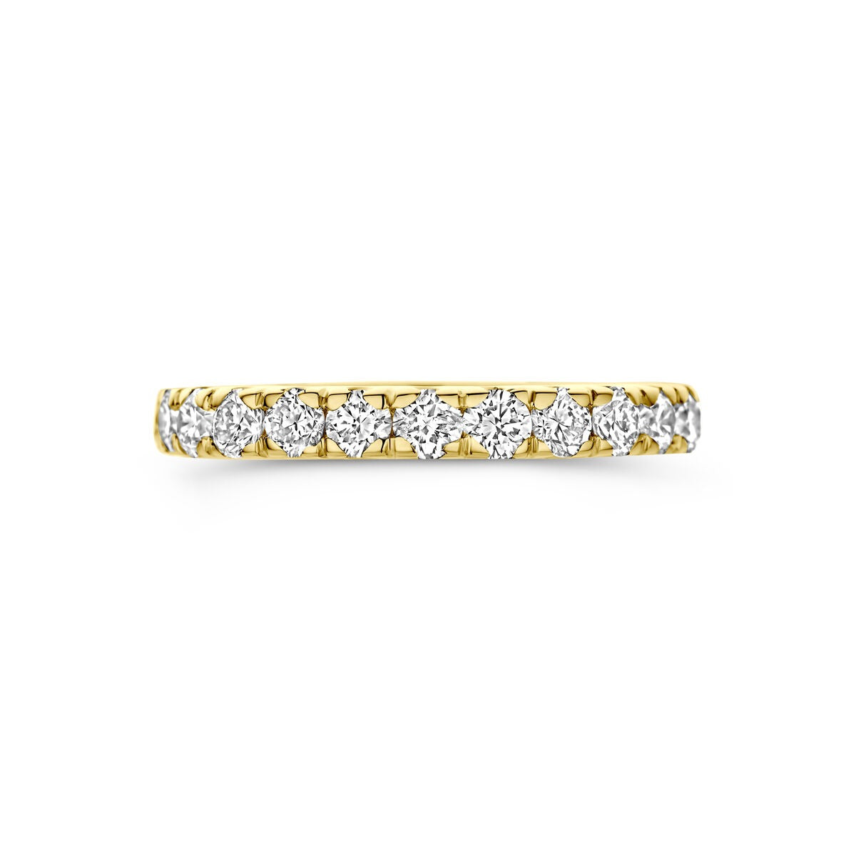 Anillo de oro amarillo de 14k con diamante cultivado en laboratorio