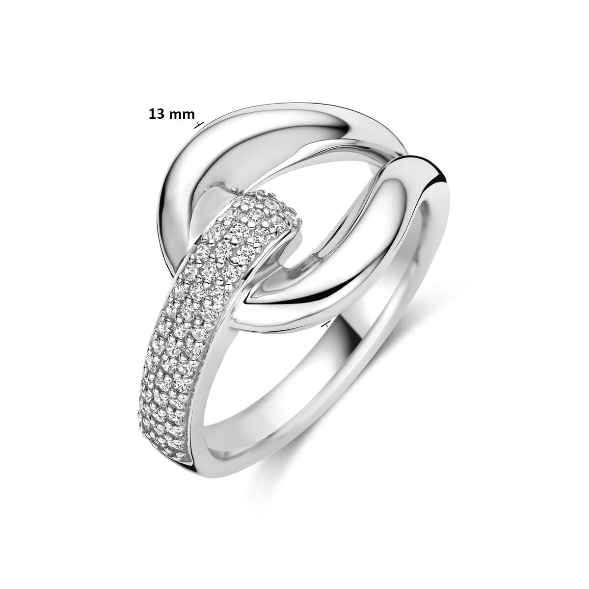 anillo de zirconia plata rodiada