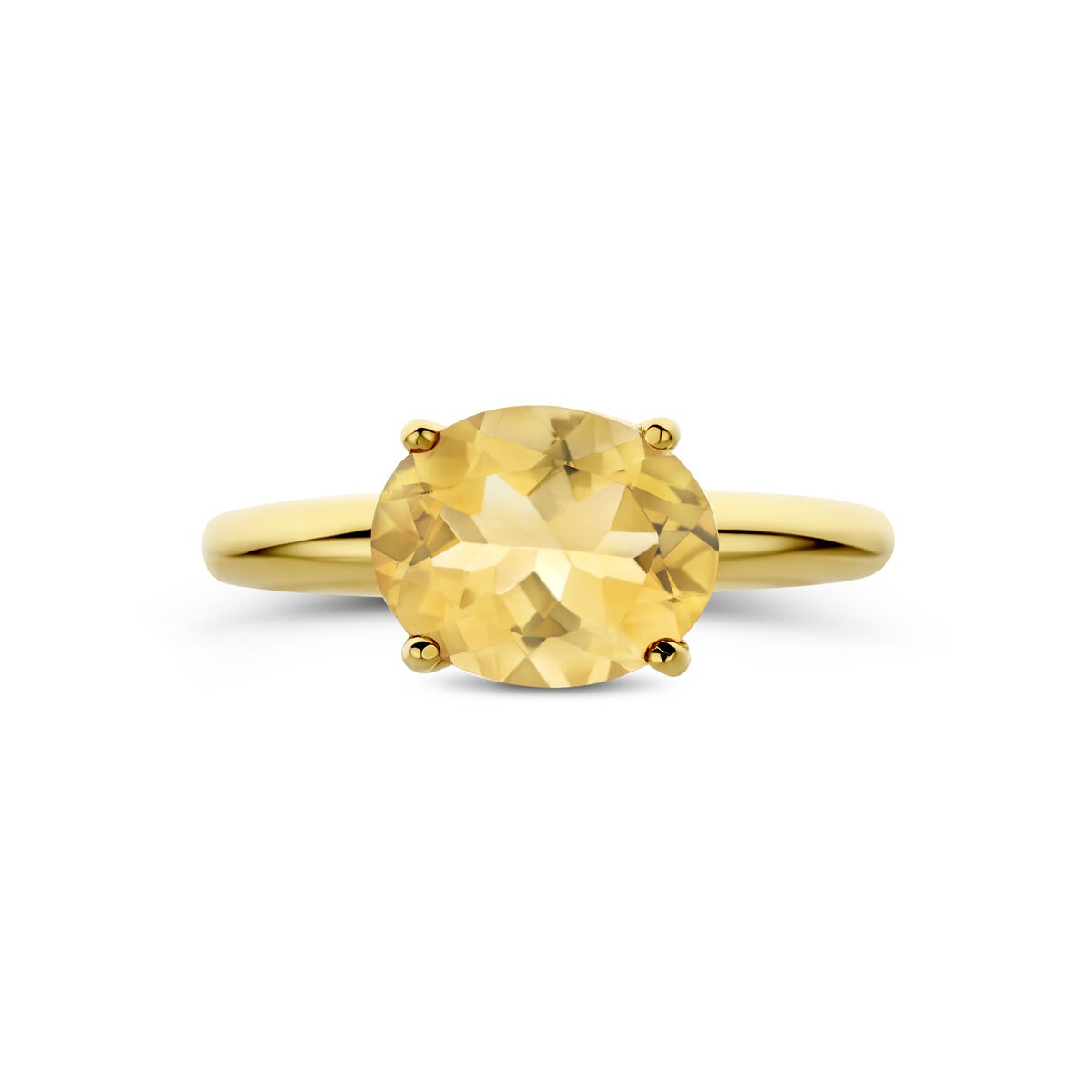 Anillo de oro amarillo de 14k con citrino
