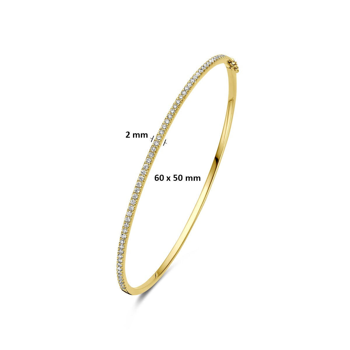 Brazalete de oro amarillo de 14k con diamante