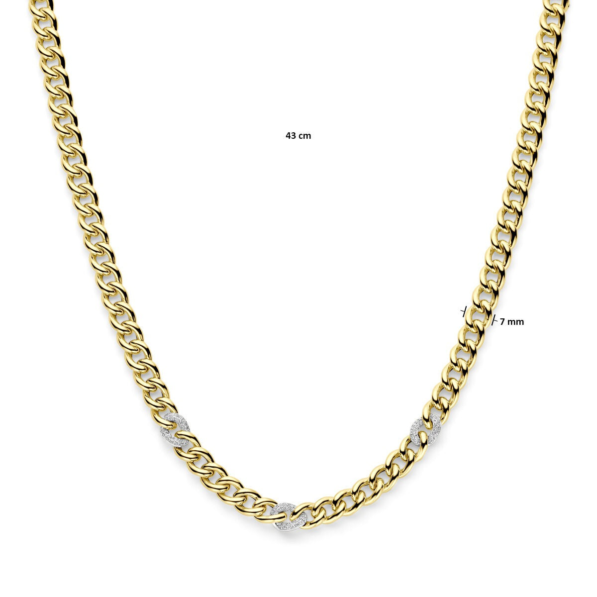 Collar de oro amarillo y oro blanco bicolor con diamante