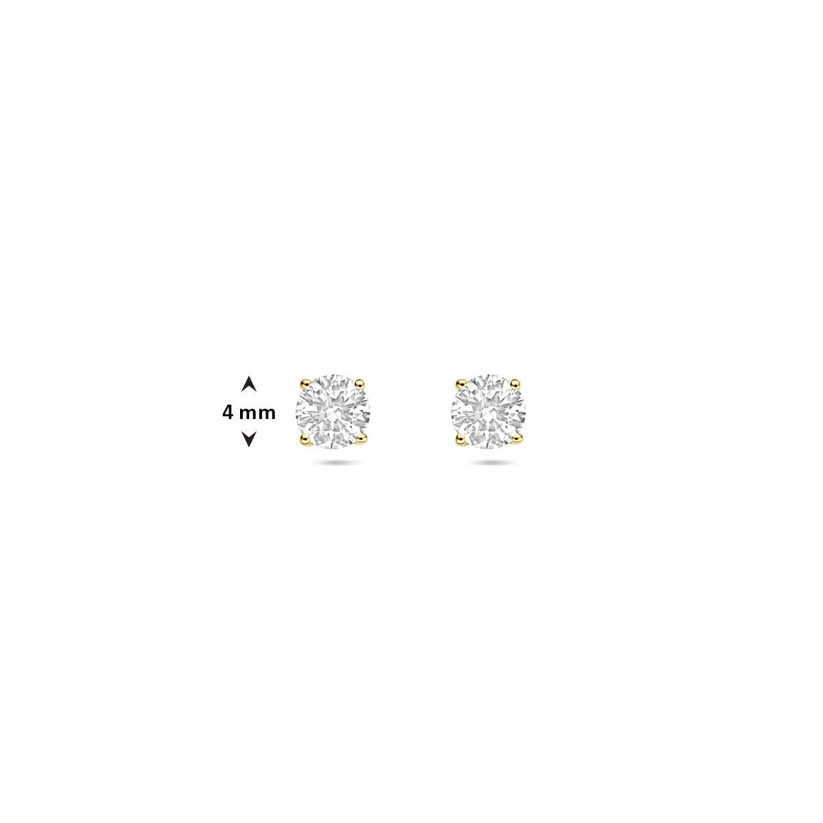 pendientes de botón de oro amarillo 14k con diamante cultivado en laboratorio de 0.50ct