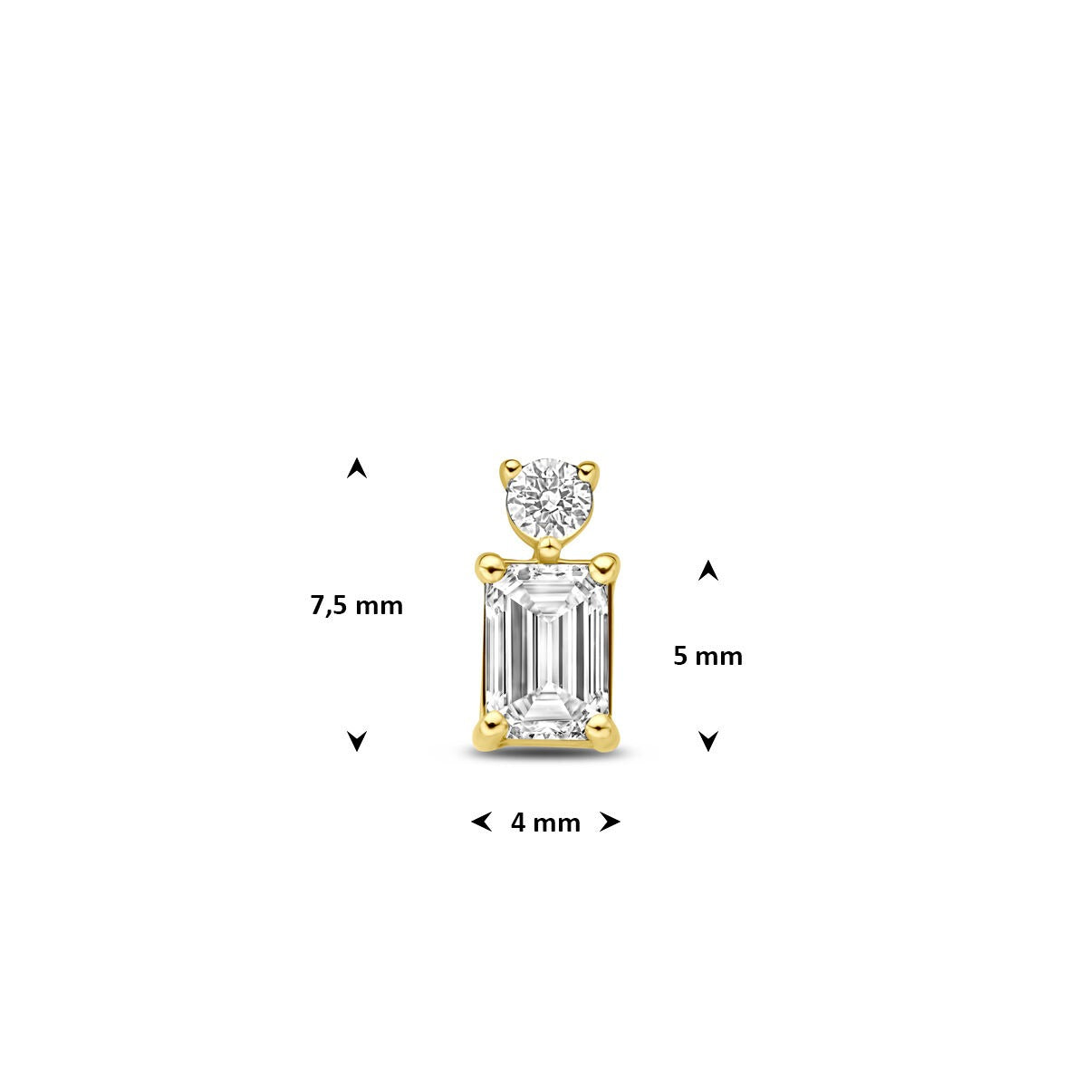colgante de oro amarillo 14k con diamante cultivado en laboratorio 0,33 ct