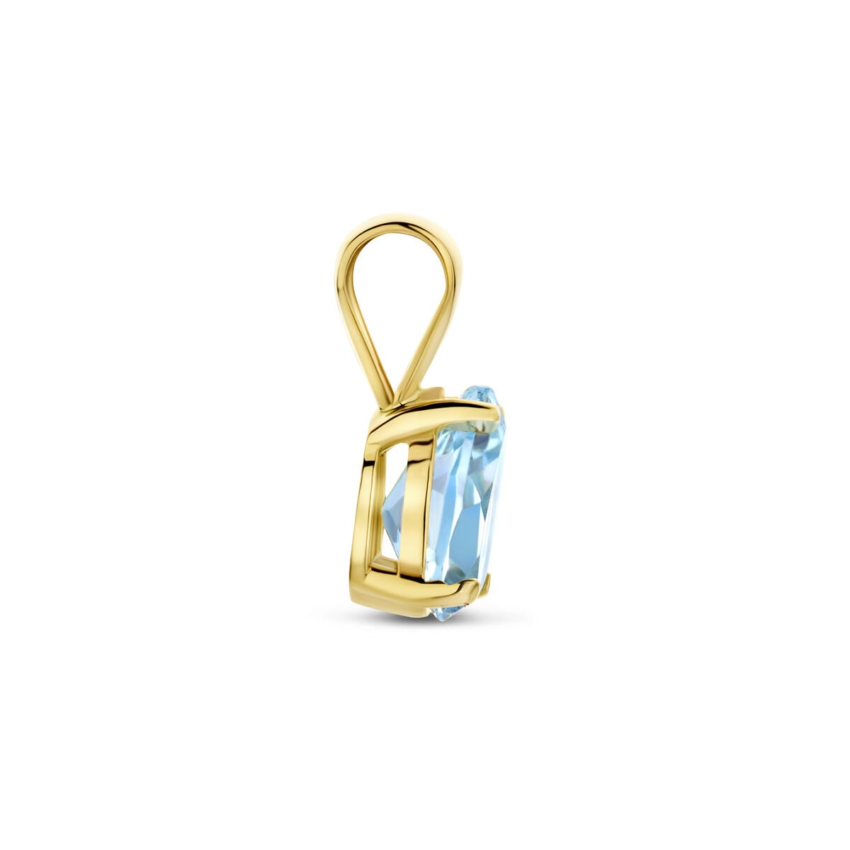 Colgante de oro amarillo de 14k con topacio azul