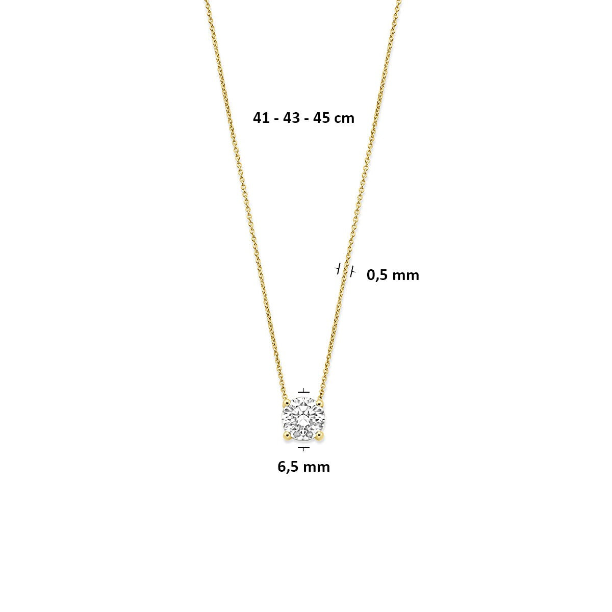 collar de oro amarillo de 14k con diamante cultivado en laboratorio de 1.00 ct