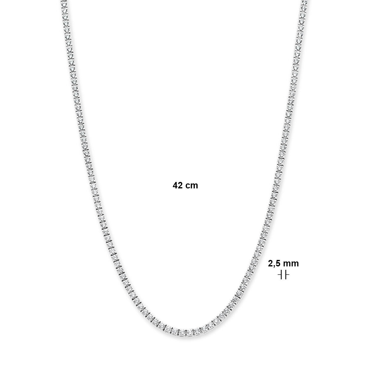 collar de oro blanco 14k con diamantes cultivados en laboratorio – 5.00ct