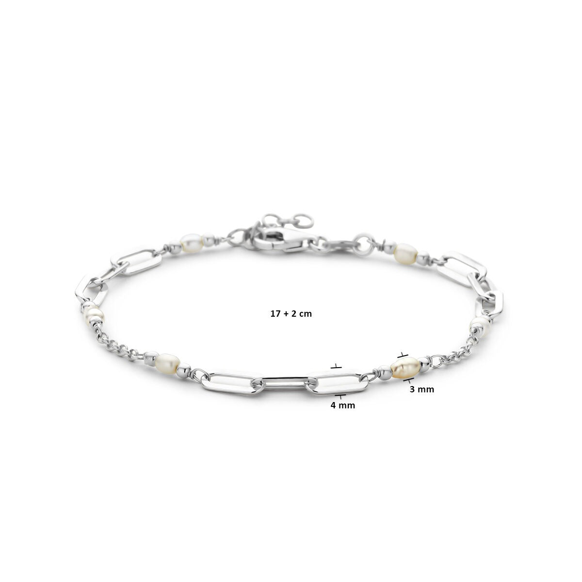 Pulsera de plata con perlas de agua dulce – plata 925 rodiada