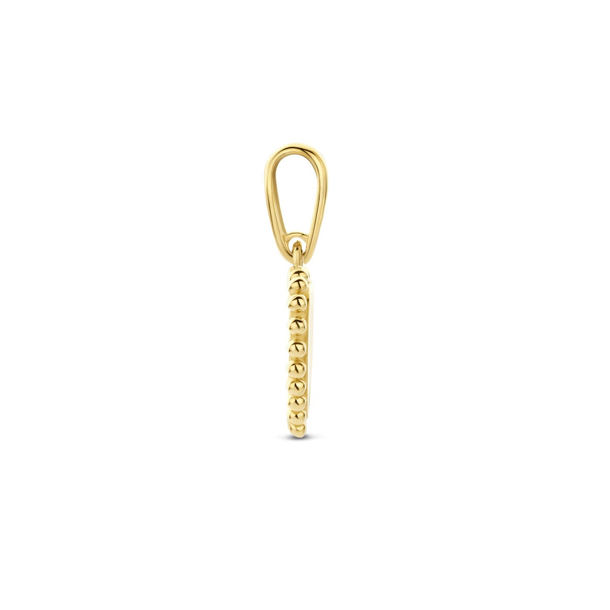 colgante de corazón de oro amarillo de 14k