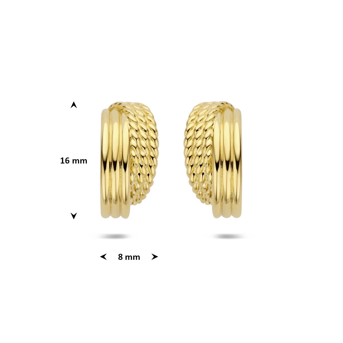 Aros de plata chapados en oro amarillo