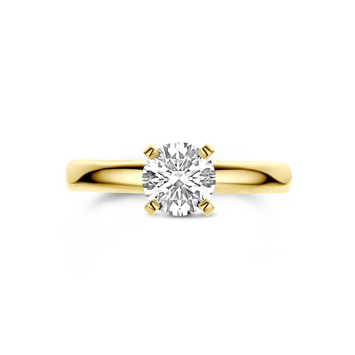 anillo de oro amarillo de 14k con diamante cultivado en laboratorio de 1.00ct