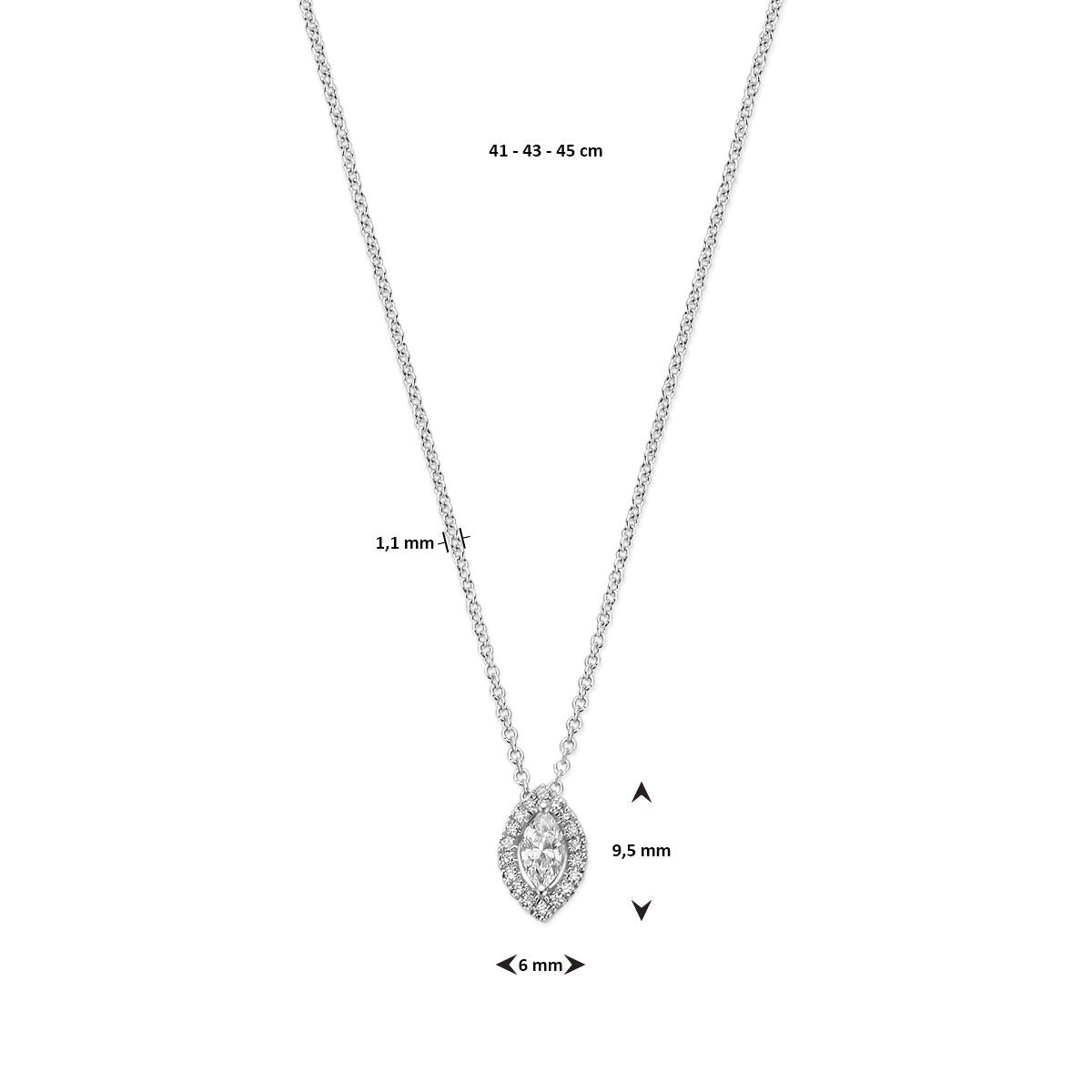 Collar de oro blanco con diamante