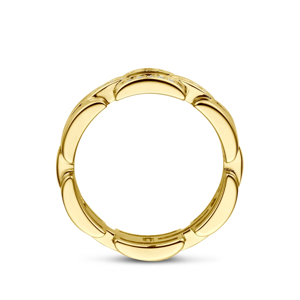 anillo de oro amarillo de 14k con diamante