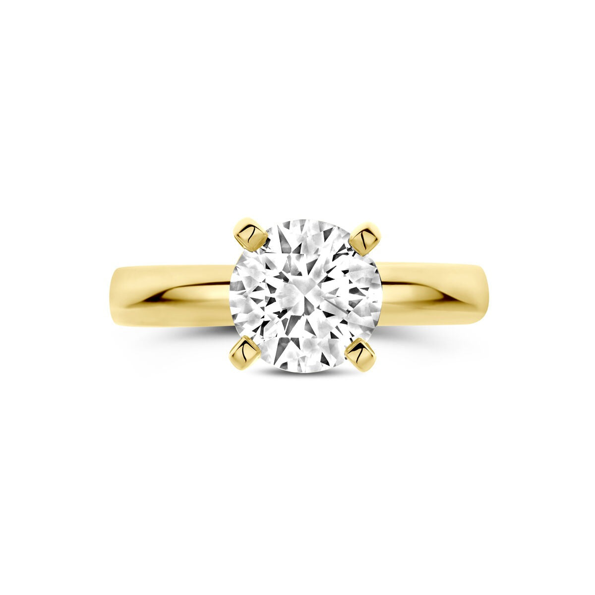 anillo de oro amarillo de 14k con diamante cultivado en laboratorio 2.00ct