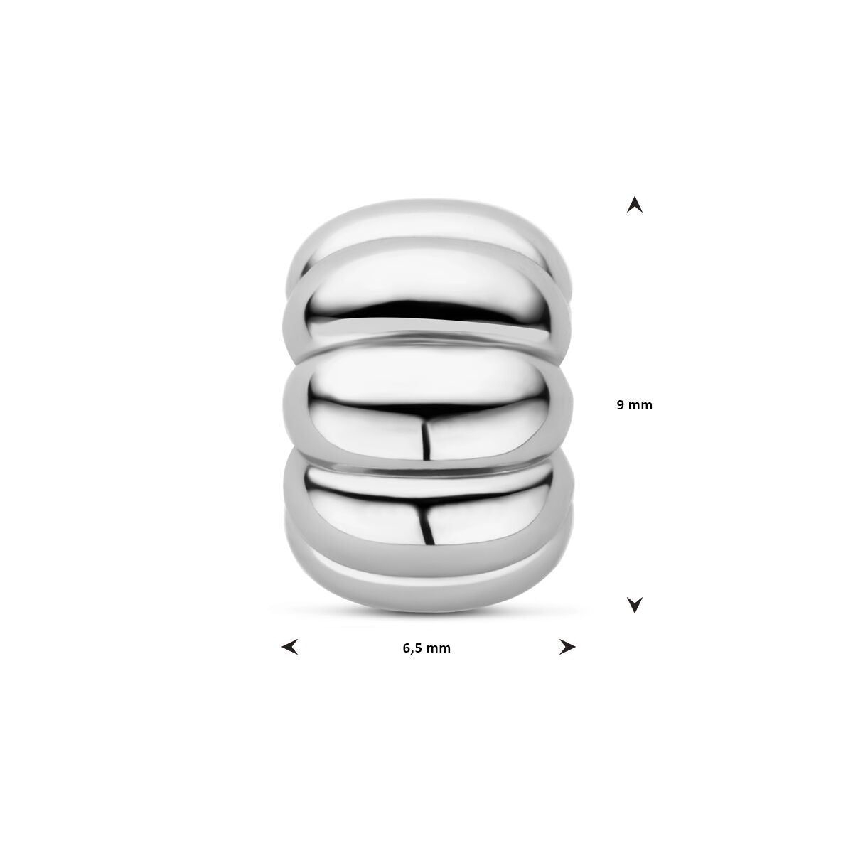 Rondel de plata rodiada 925