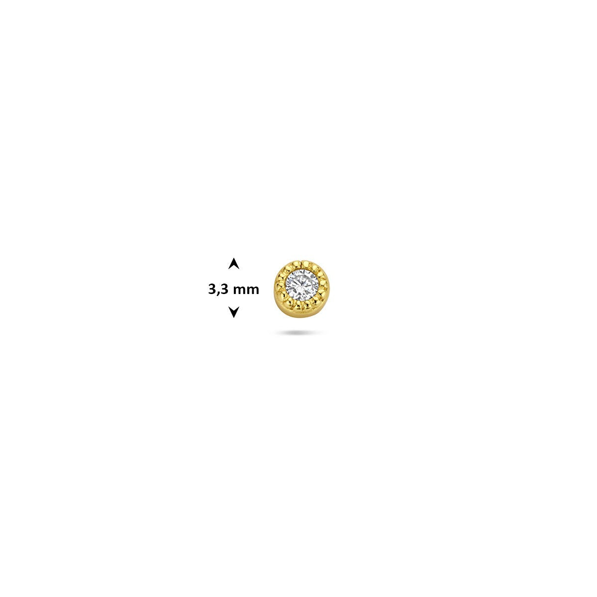 Piercing chapado en oro de plata 925 con circonita redonda