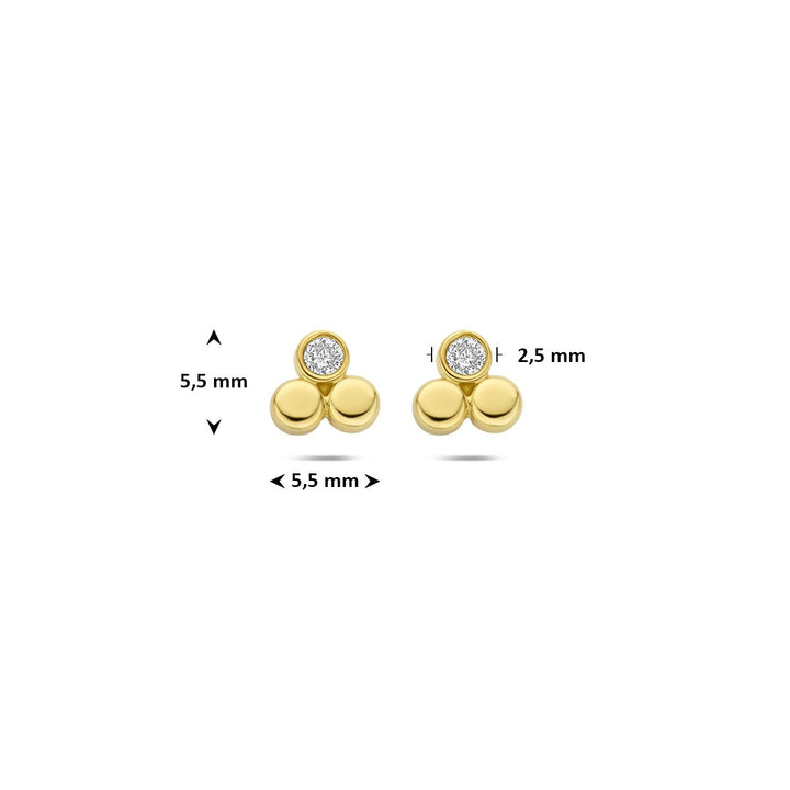 14k geelgouden oorknoppen met lab grown diamant 0,13 ct