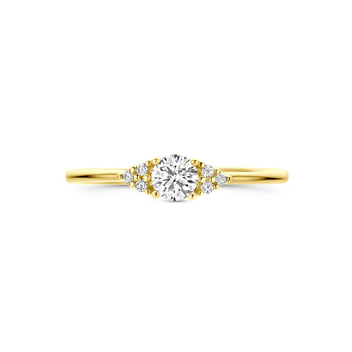 Anillo de mujer de oro 14k con diamante solitario 0.28ct