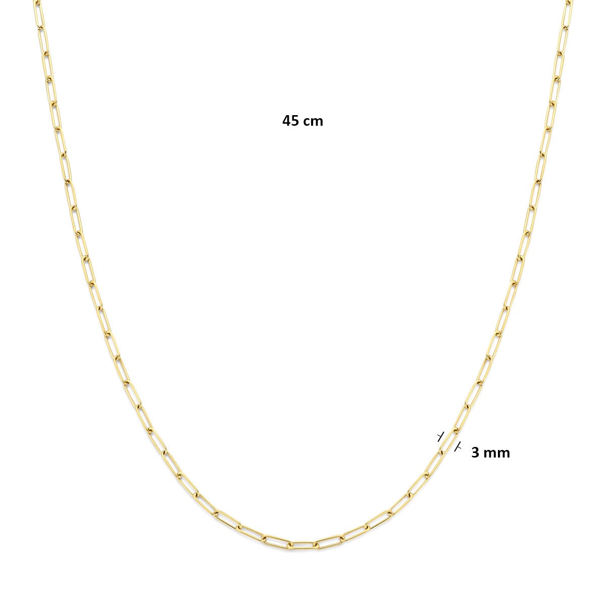 collar de oro amarillo de 14k con eslabones de ancla