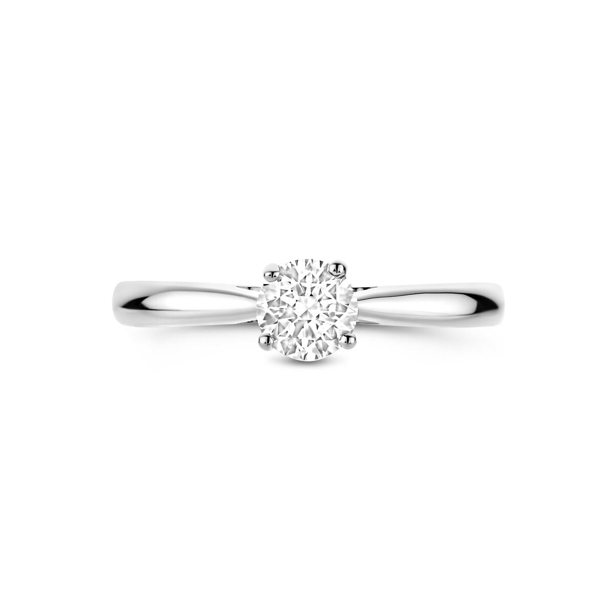Anillo de mujer de oro blanco de 14k con diamante cultivado en laboratorio de 0.50ct