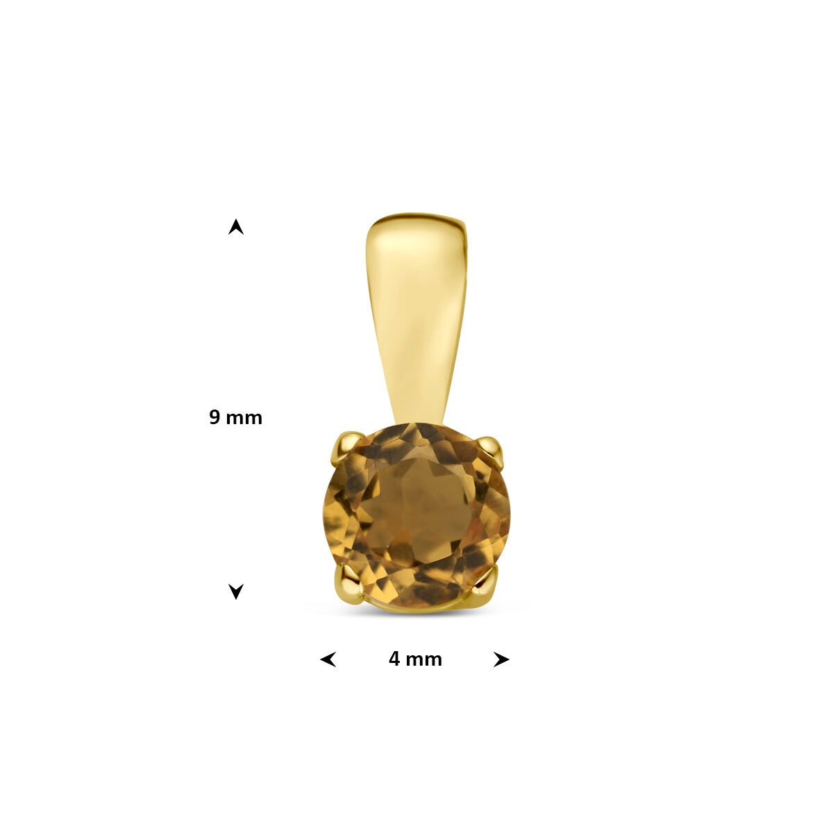 colgante de oro amarillo con citrino