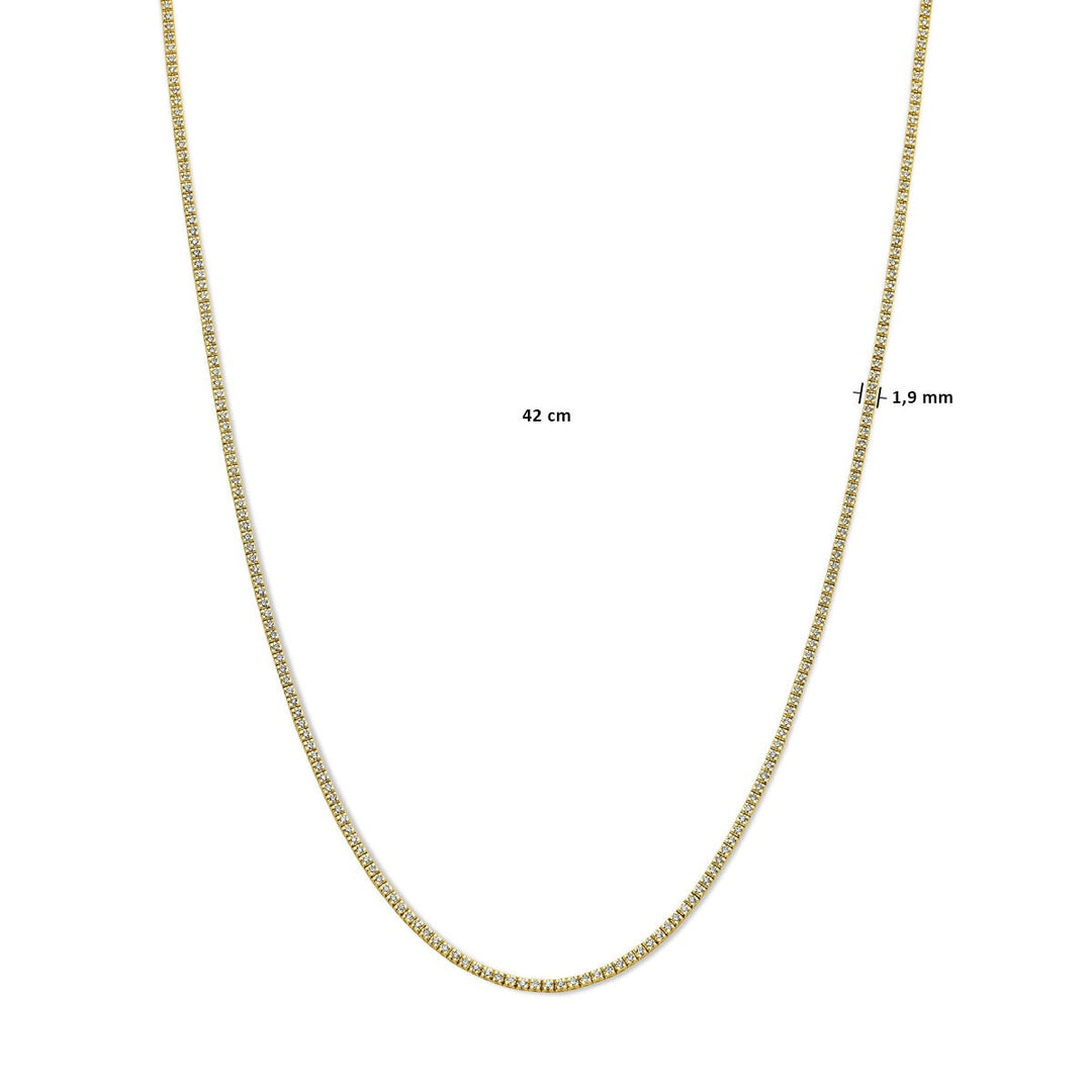 14k geelgouden tenniscollier met lab grown diamanten – 2.00ct