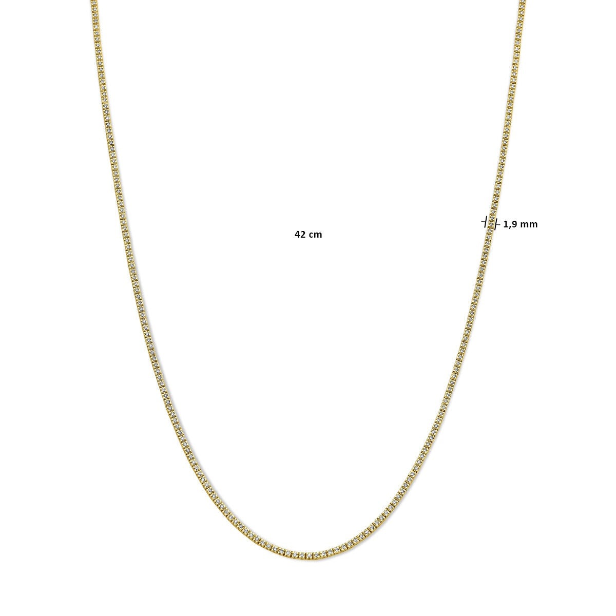 collar de oro amarillo 14k con diamantes cultivados en laboratorio – 2.00ct