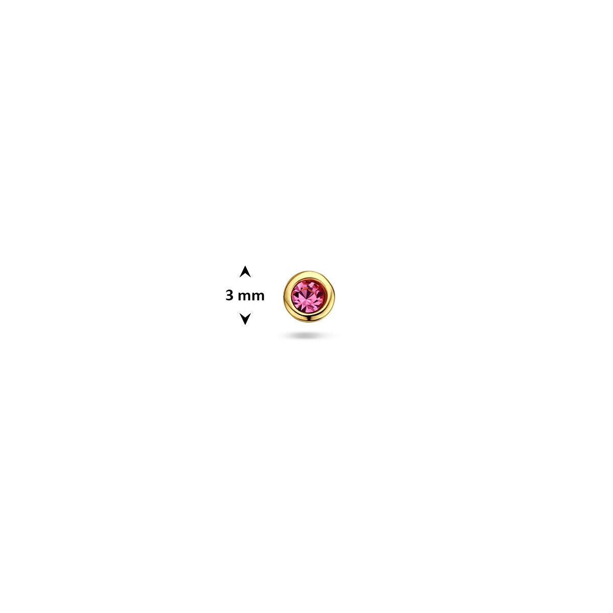 Piercing chapado en oro de plata 925 con strass rosa