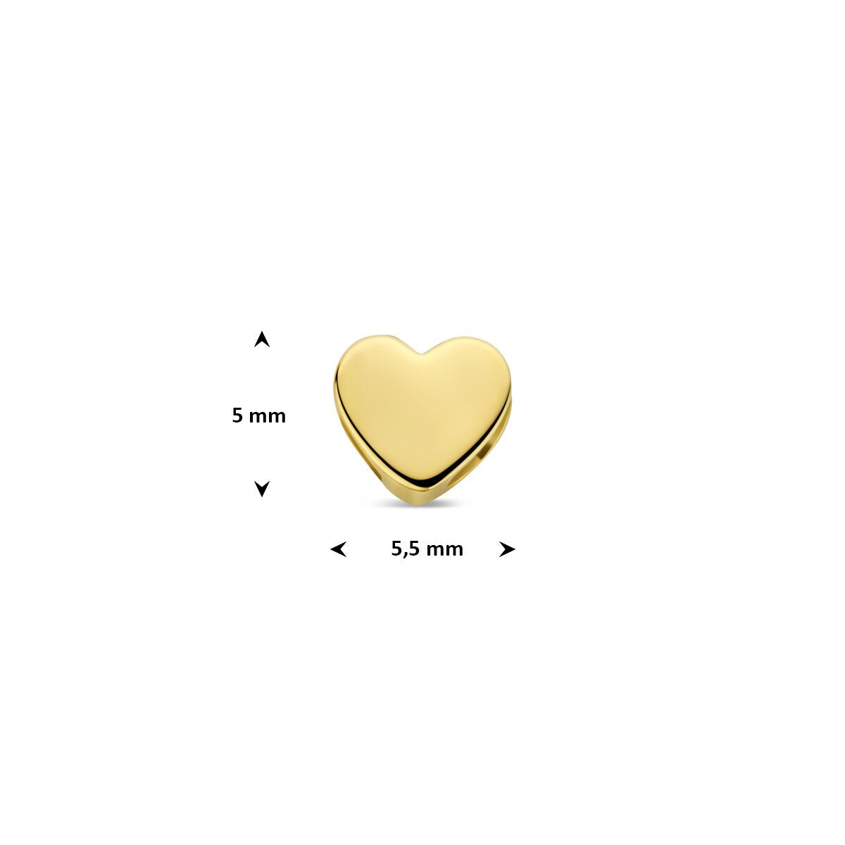 colgante de oro amarillo en forma de corazón