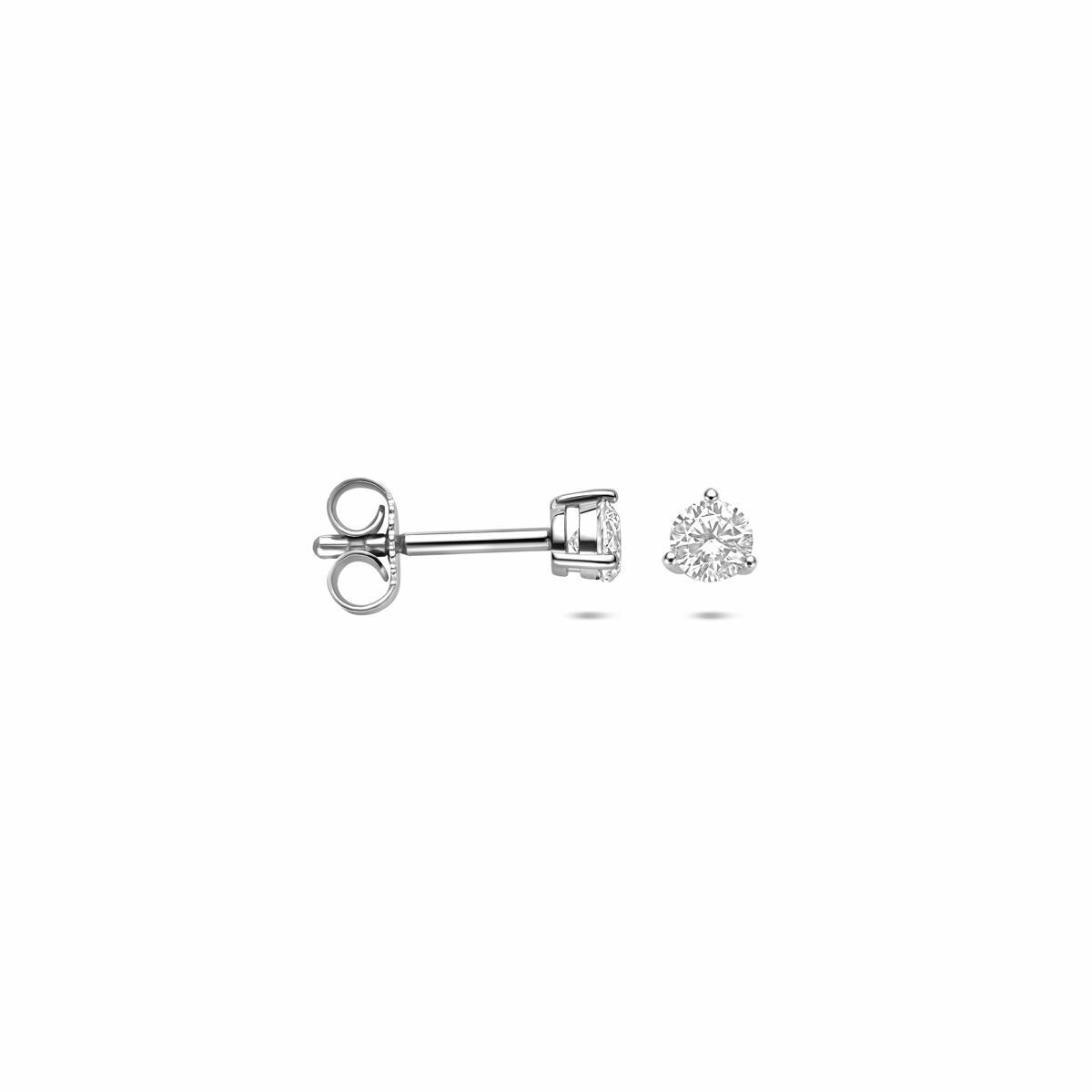 Pendientes de botón de plata con circonitas – plata 925 rodiada