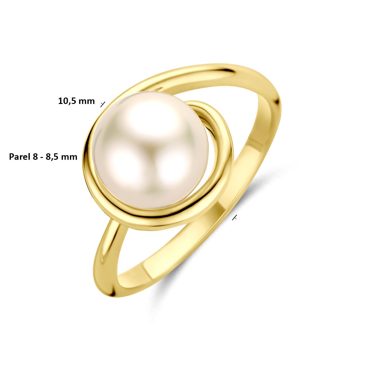 anillo de oro amarillo de 14k con perla