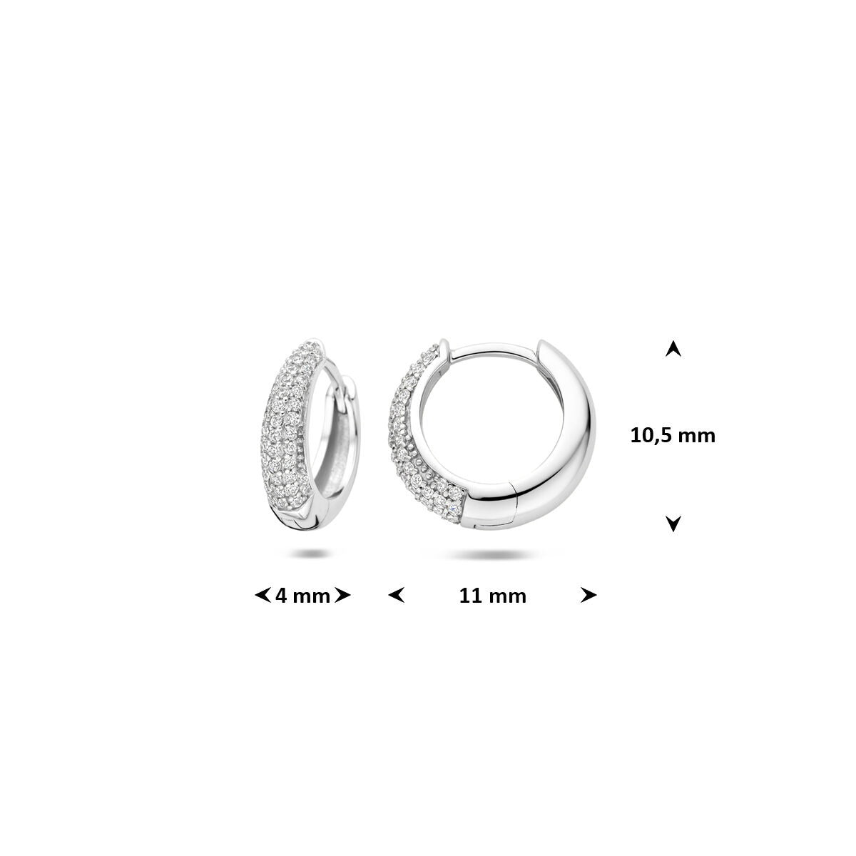 Aros de plata 925 rodiados con circonitas