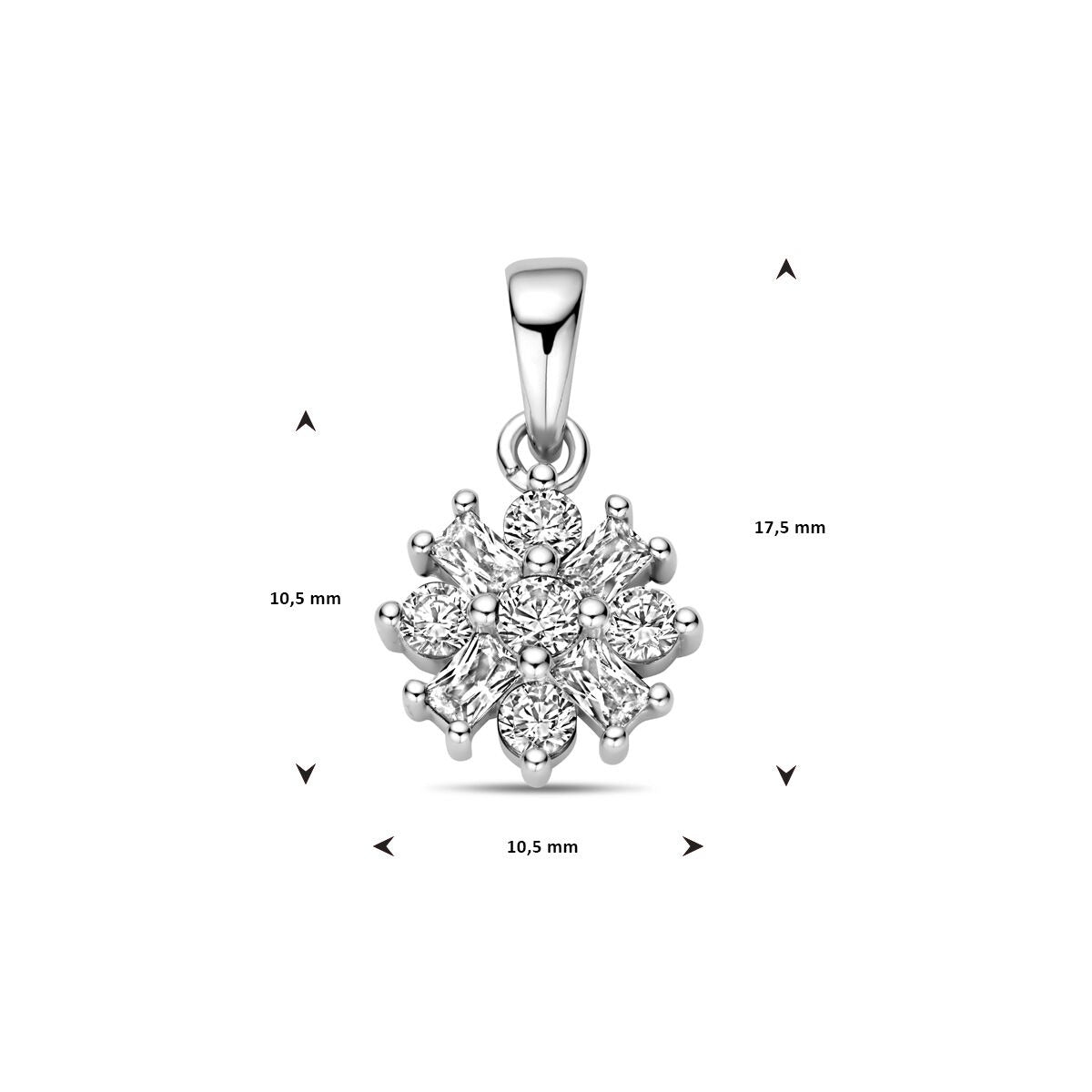 Colgante de plata con circonitas – plata 925 rodiada
