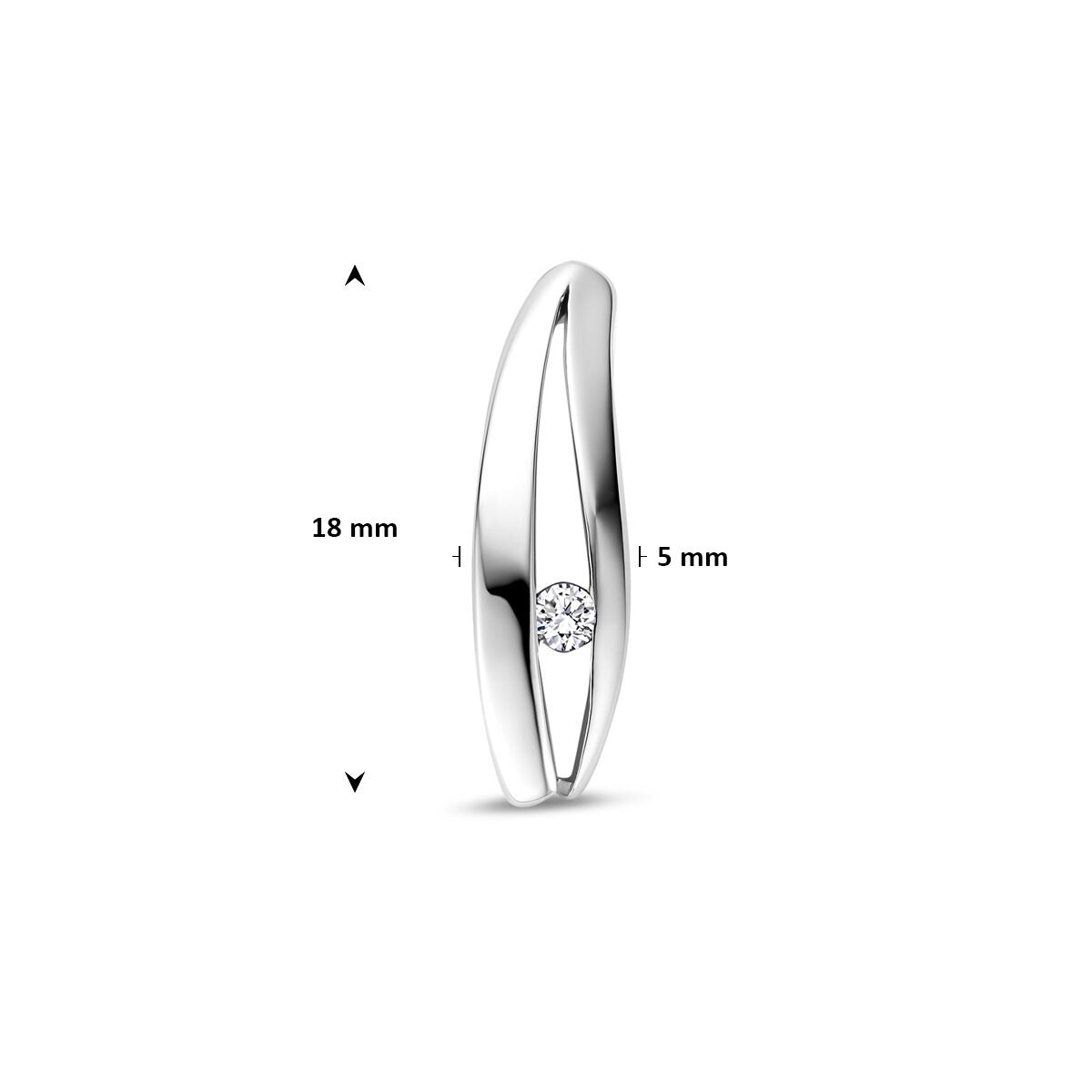 Colgante de mujer en plata con diamante cultivado en laboratorio – rodiado 18 mm