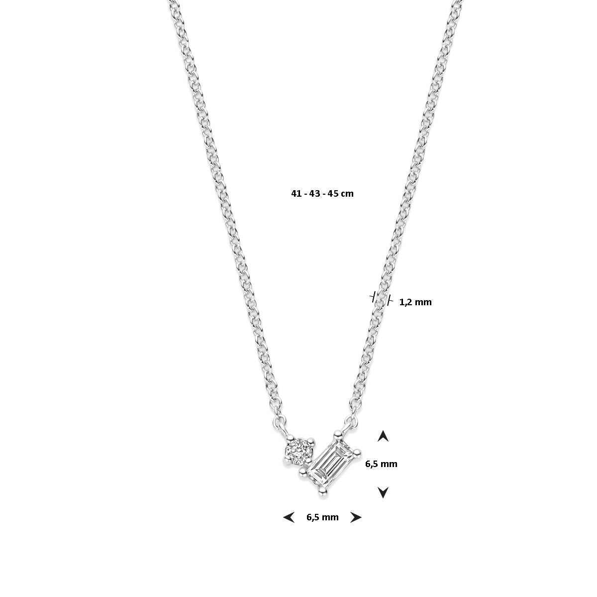 Collar de mujer en oro blanco – collar de 14k con diamante