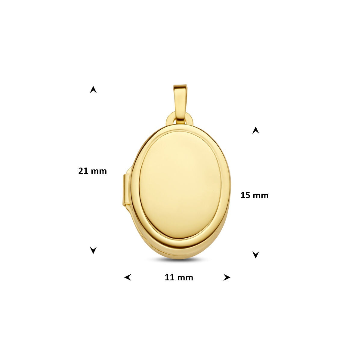 medallón ovalado de oro amarillo de 9k