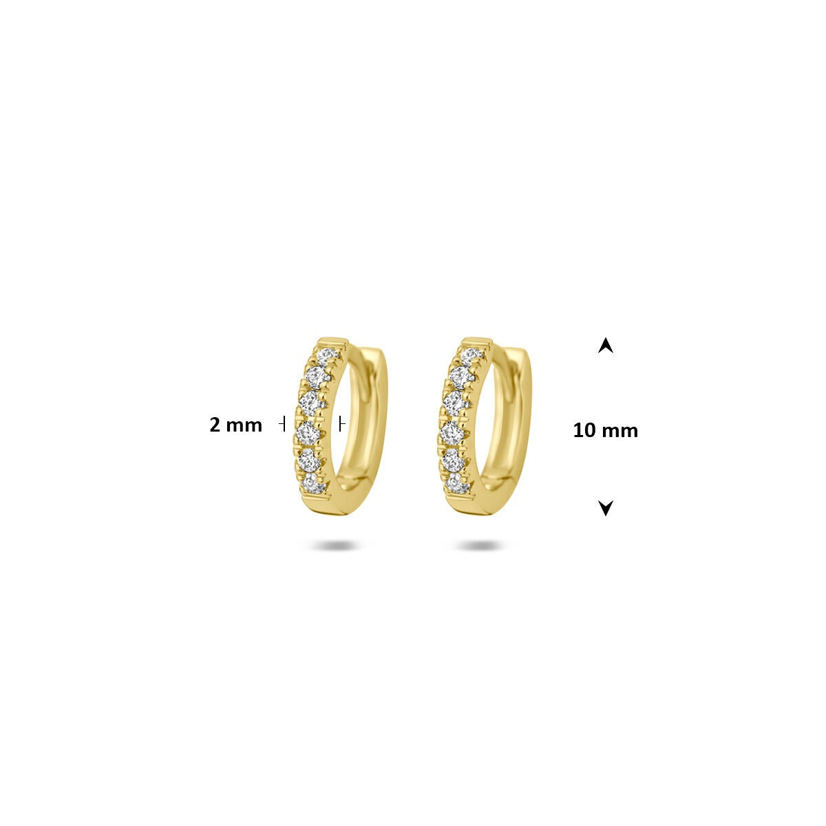 Aros de oro amarillo de 14k con diamante cultivado en laboratorio