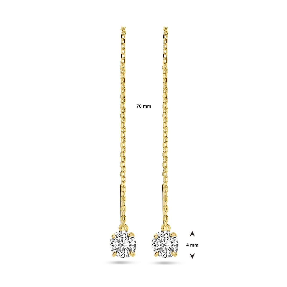 Pendientes de oro amarillo chapado en oro con circonitas